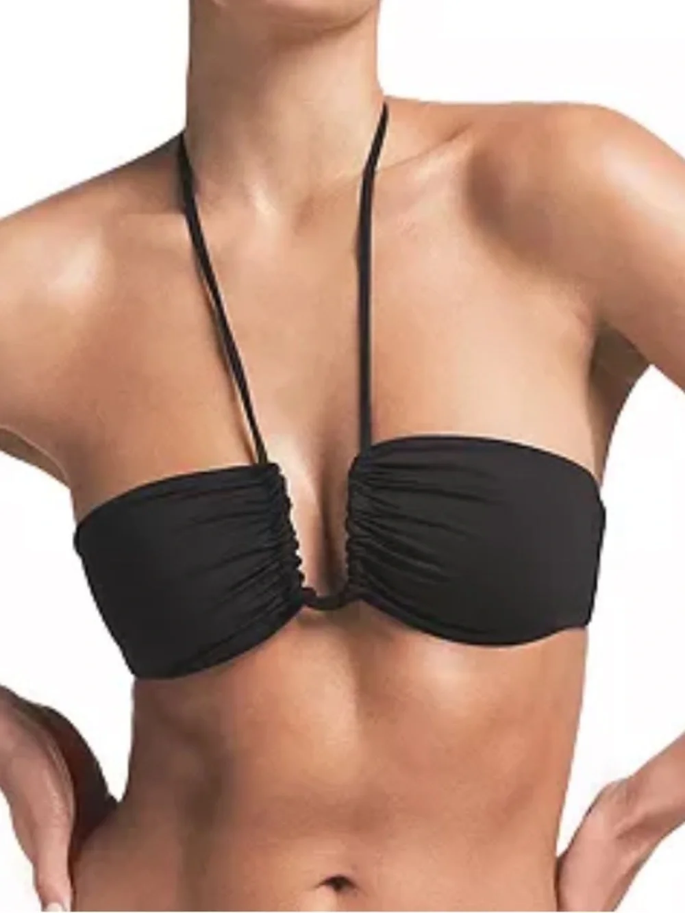 🖤 SKIMS Signature Swim U Wire Halter Top & Mid Waist Bottom Set | Onyx | M | NWT